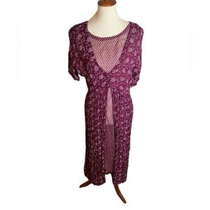 Vintage 90s Floral Dress with Overlay